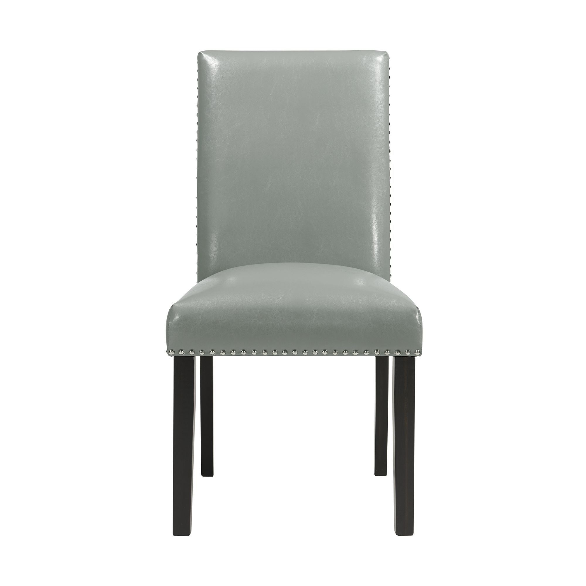 Francesca - Rectangular 5 Piece Gray PU Chairs Dining Set, Table & Four Chairs - Gray Marble
