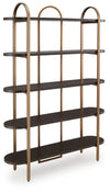 Brentmour - Bookcase - Brown / Gold Finish