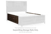 Vanmore - Queen/King Storage Rails - Dark Brown