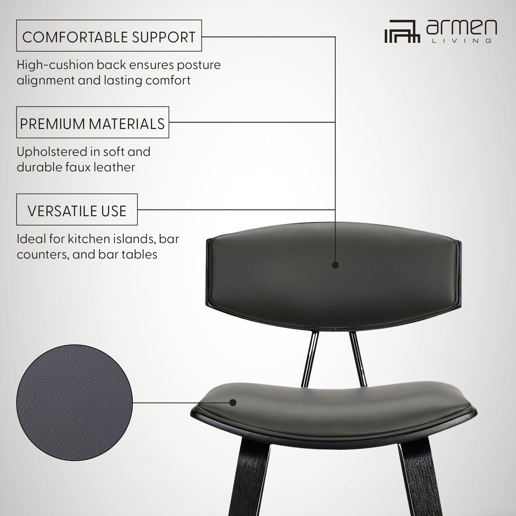 Fox - Mid-Century Modern Bar Stool