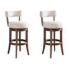 Mystic - Solid Wood Upholstered 30" Bar Height Swivel Barstool