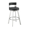 Lynof - Swivel Bar Stool - Brushed Stainless Steel Finish
