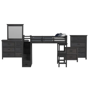 Hampton Kids - Loft With Staircase And Desk With Speaker Bedroom Set