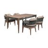 Orbit - 5 Piece Outdoor Patio Dining Set - Weathered Eucalyptus / Taupe