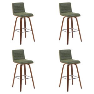 Vienna - Modern Swivel Bar Height Stool - Walnut Finished Wood Frame