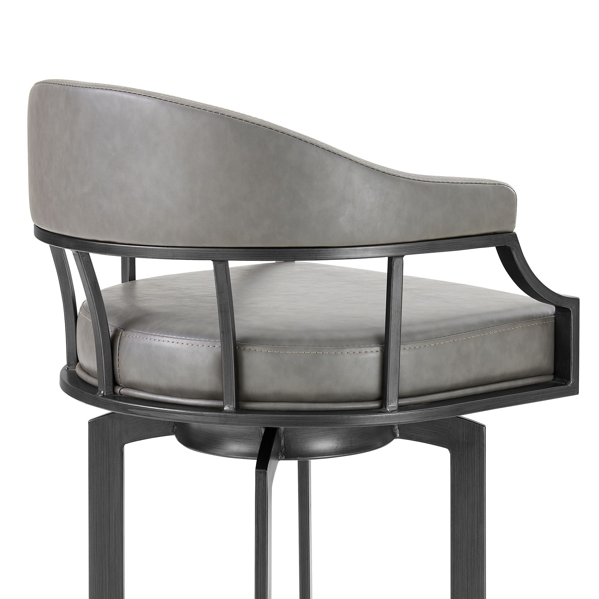 Pharaoh - Swivel Faux Leather Bar Stool - Mineral Finish