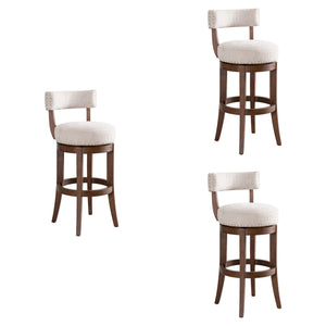 Mystic - Solid Wood Upholstered 30" Bar Height Swivel Barstool