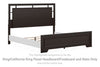 Covetown - King/California King Panel Headboard/Footboard and Slats - Dark Brown