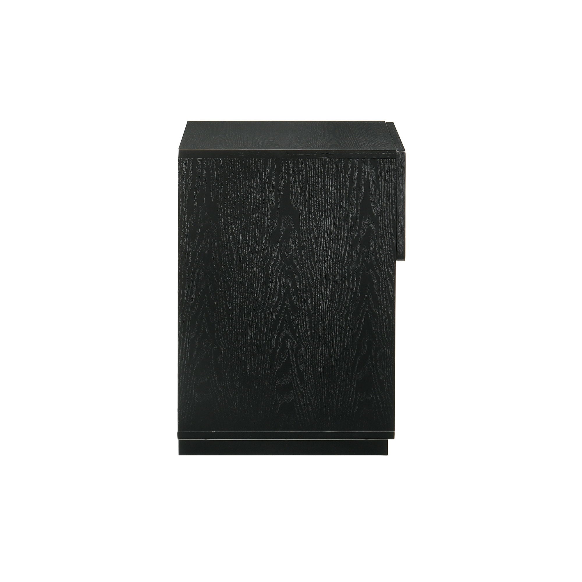 Petra - 1 Drawer Wood Nightstand - Black