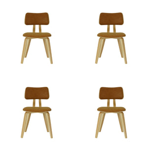 Jaguar - Curved Back Wood Dining Chair With Faux Leather Seat