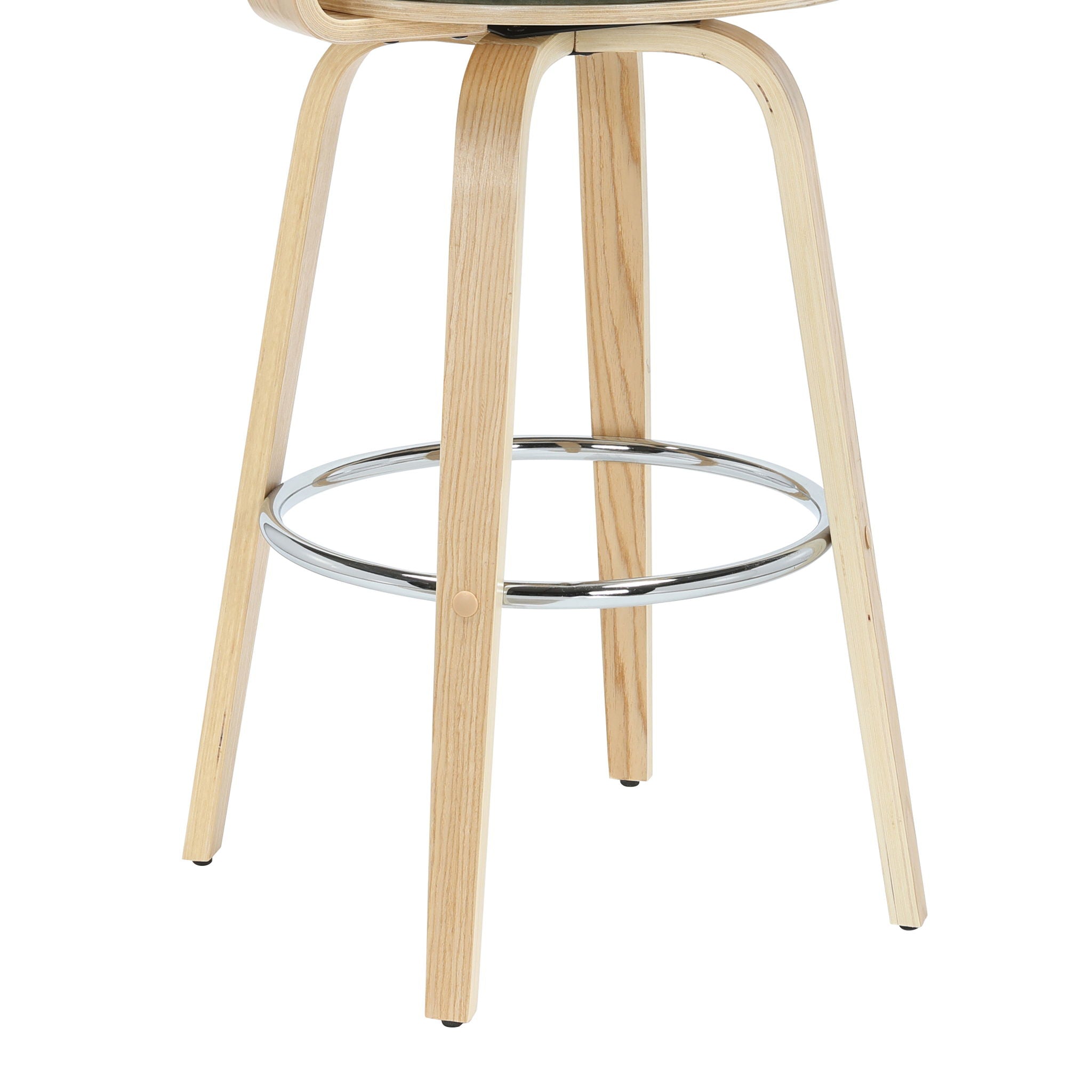 Daxton - Swivel Bar Height Round Back Wood Bar Stool With Faux Leather Seat