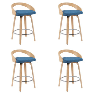 Sonia - Modern Swivel Counter Height Bar Stool - Patterned Oak Wood Finish