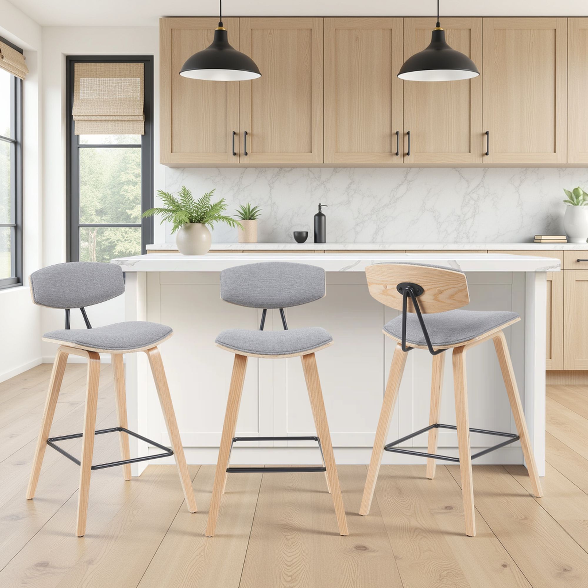 Fox - Swivel Counter Height Stool - Light Brown