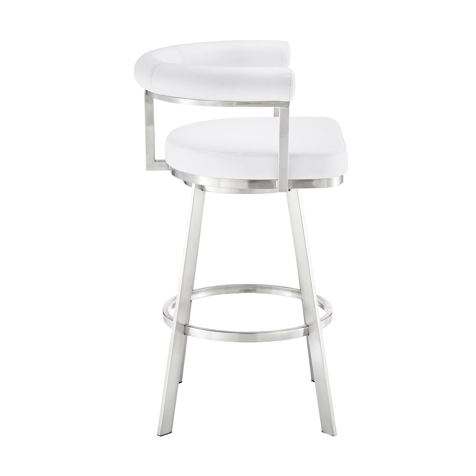 Nolagam - Swivel Bar Stool - Brushed Stainless Steel