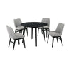 Arcadia And Azalea - Round 5 Piece Dining Set - Gray / Black