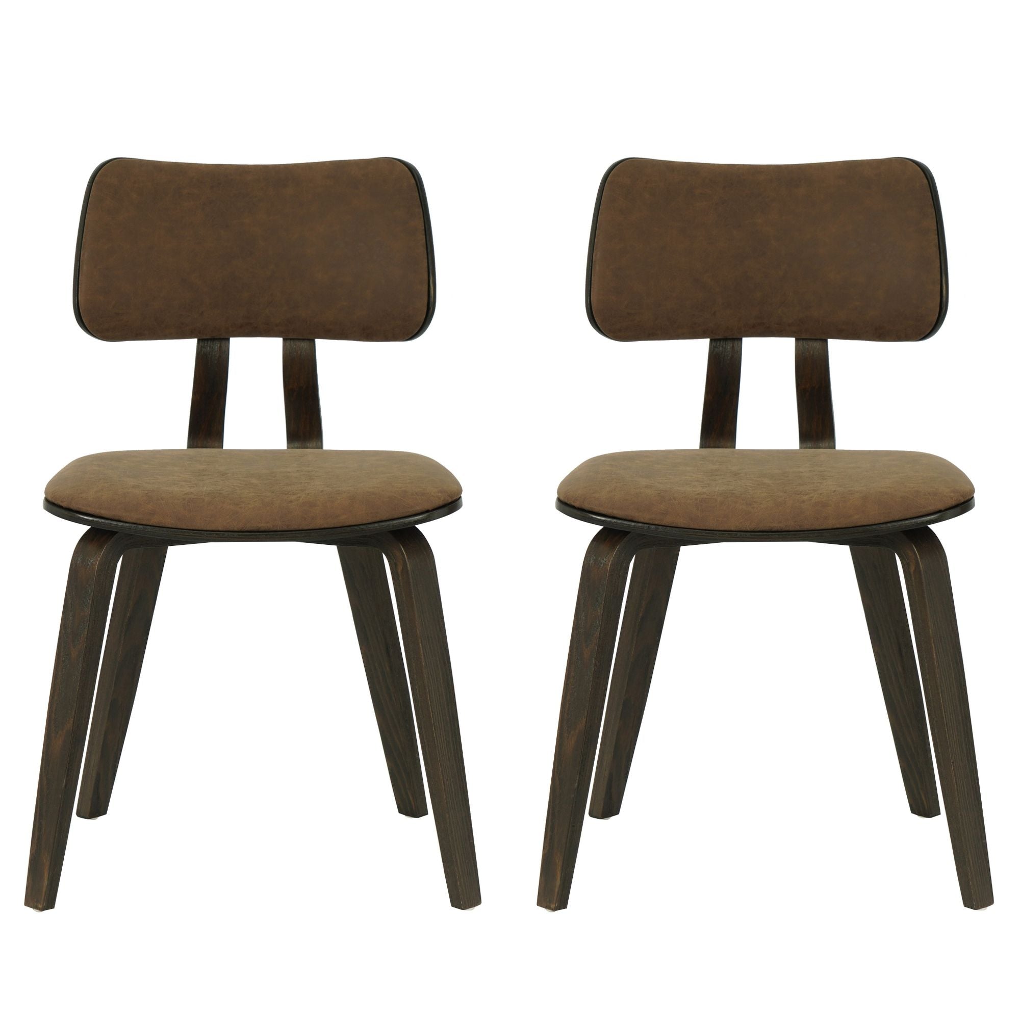 Jaguar - Curved Back Wood Dining Chair With Faux Leather Seat