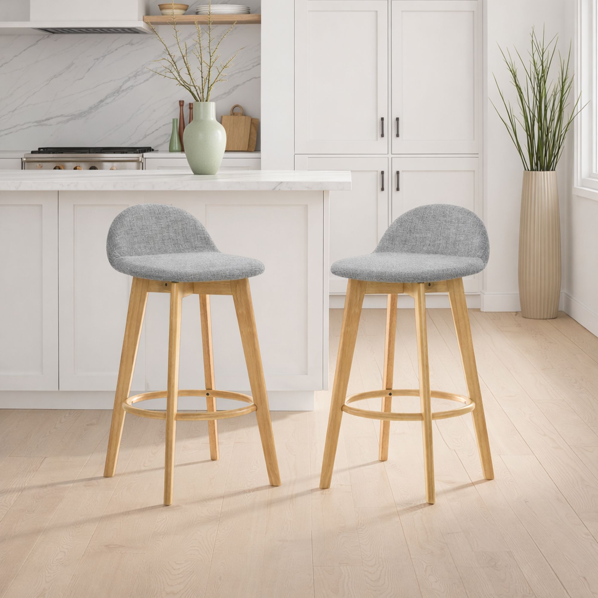 Vera - Upholstered Wood Counter Height Barstool