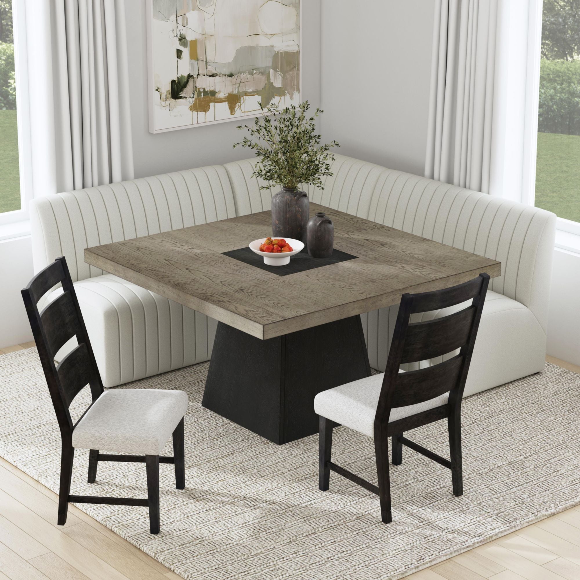 Jemma - Square Dining Table - Gray / Dark Espresso