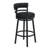 Madrid - 26" Counter Height Metal Swivel Barstool - Ford Black Pu And Black Finish