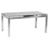 Ivan - Dining Table With Extensions, Tempered Glass Top - Brushed Silver / Gray