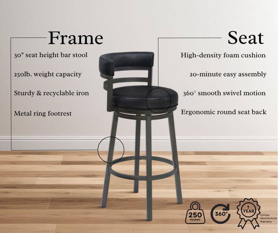 Titana - Barstool - Mineral Finish