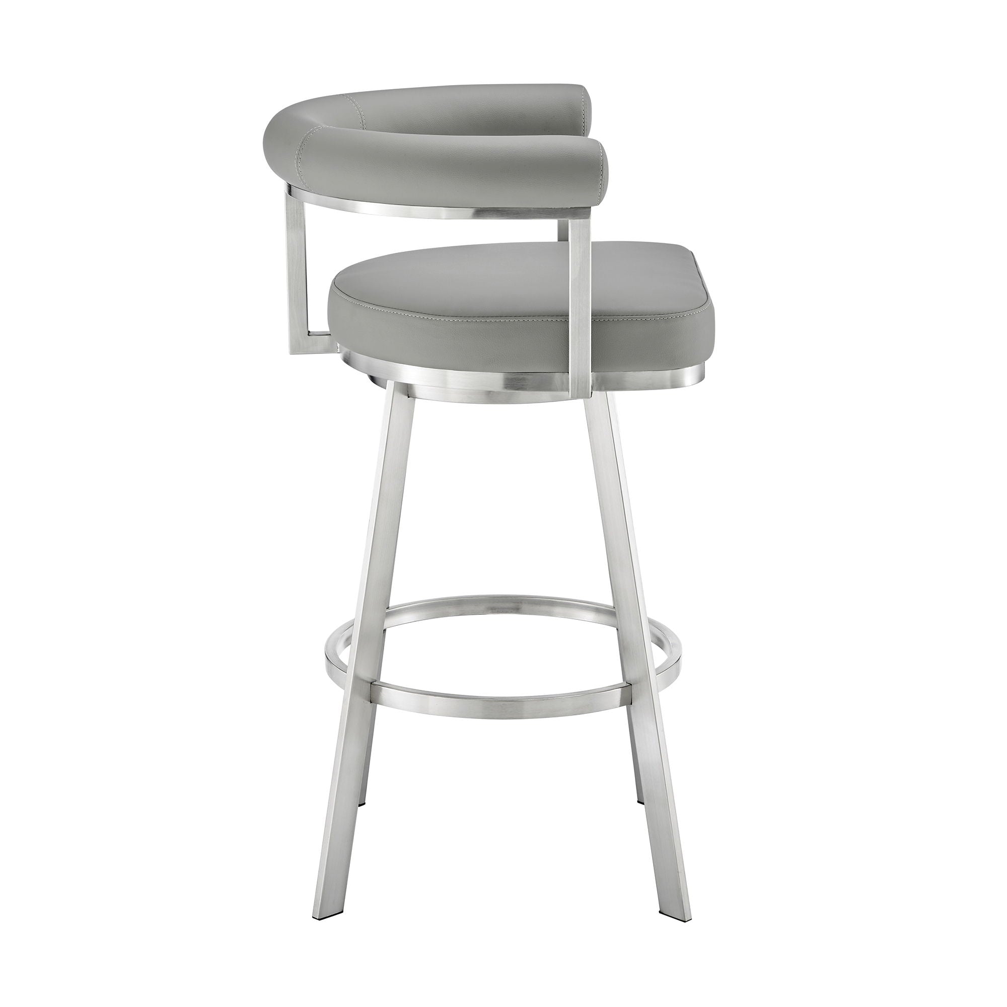 Nolagam - Swivel Bar Stool - Brushed Stainless Steel