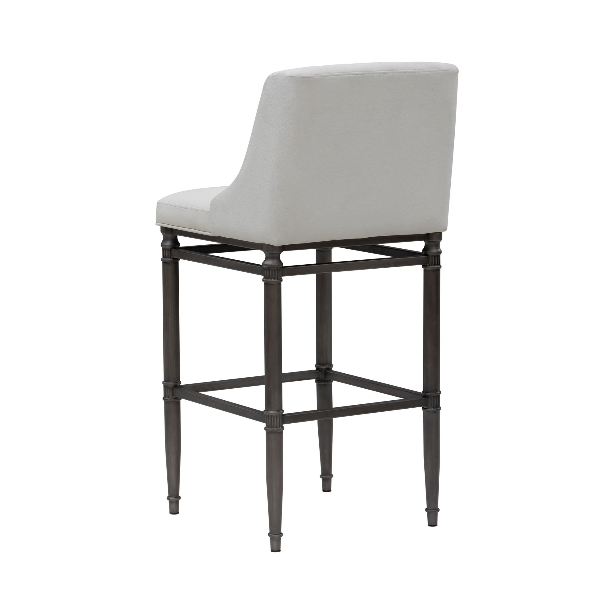 Marvin - Steel Frame Faux Leather Upholstered Bar Height Barstool
