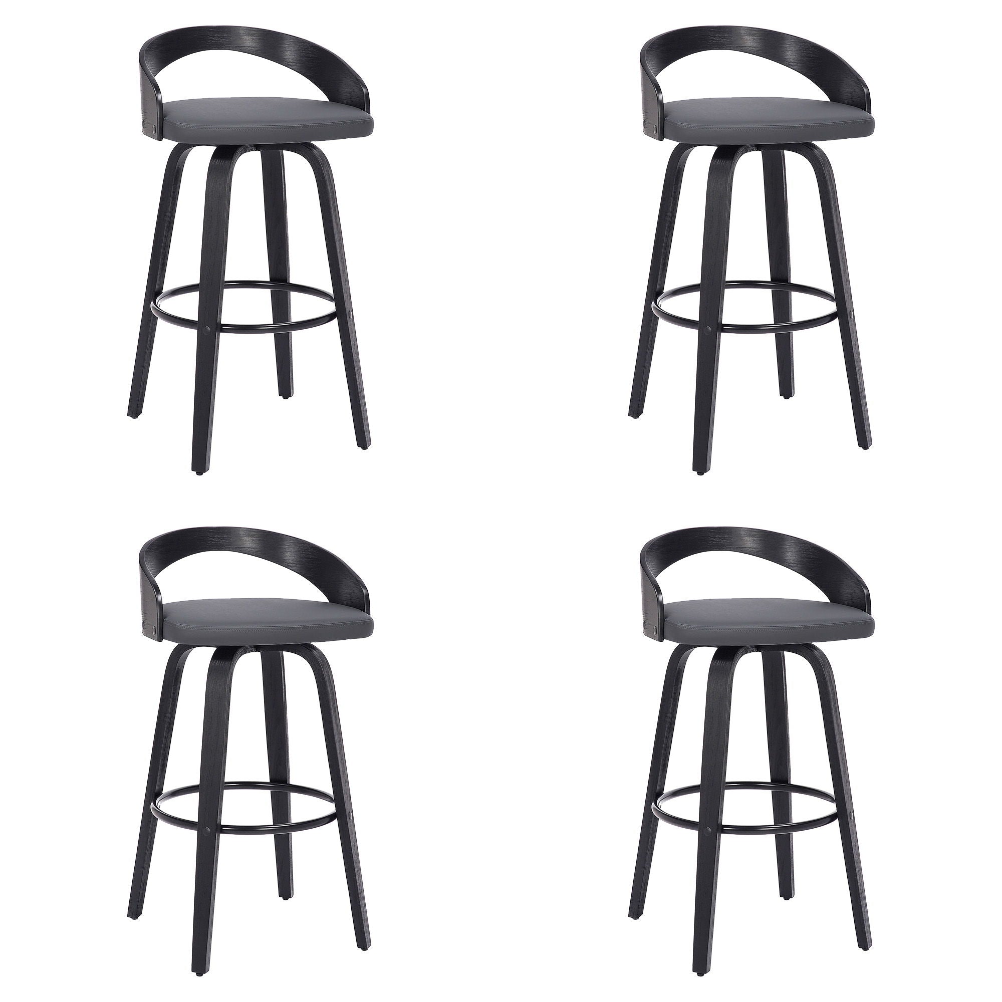 Sonia - 26" Counter Height Swivel Bar Stool - Black Wood