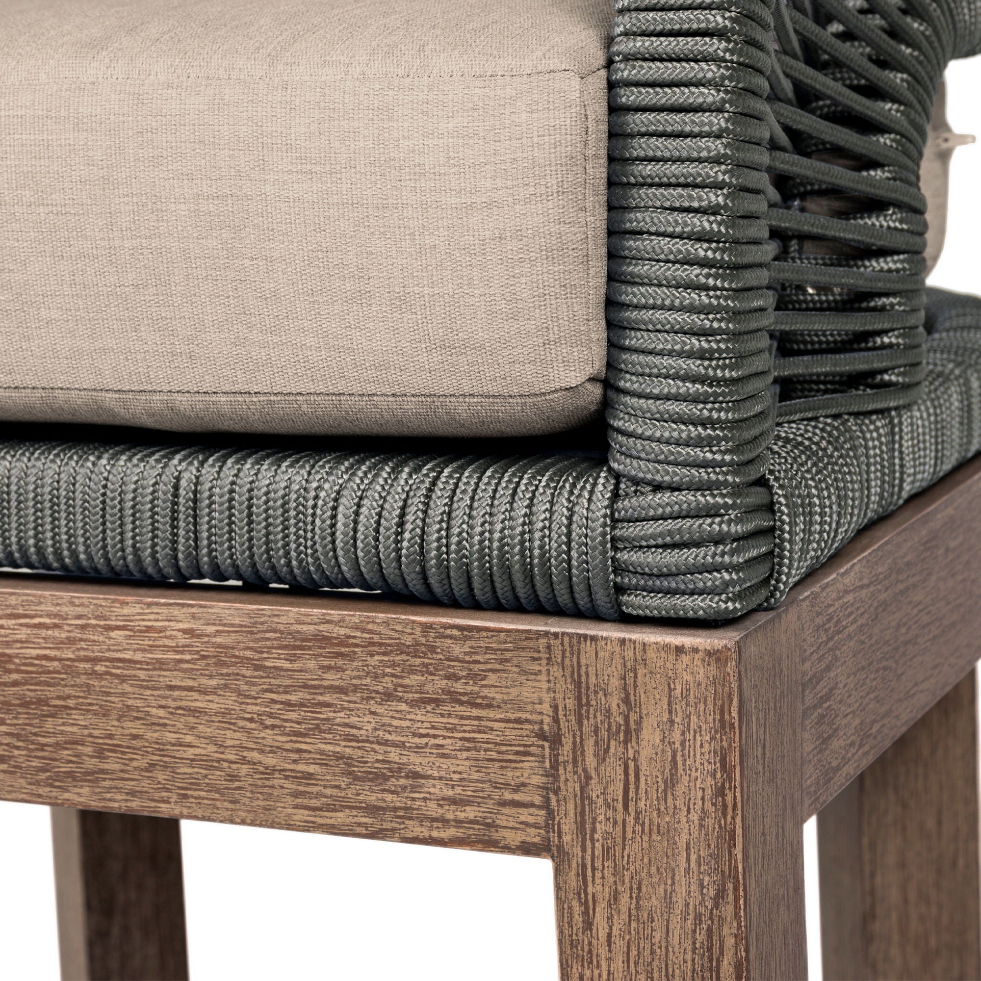 Orbit - 5 Piece Outdoor Patio Dining Set - Weathered Eucalyptus / Taupe