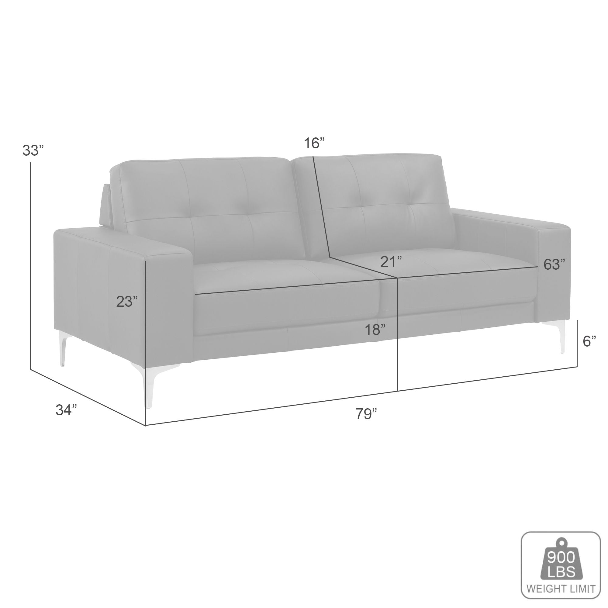 Faelin - Leather Sofa With Tufted Back