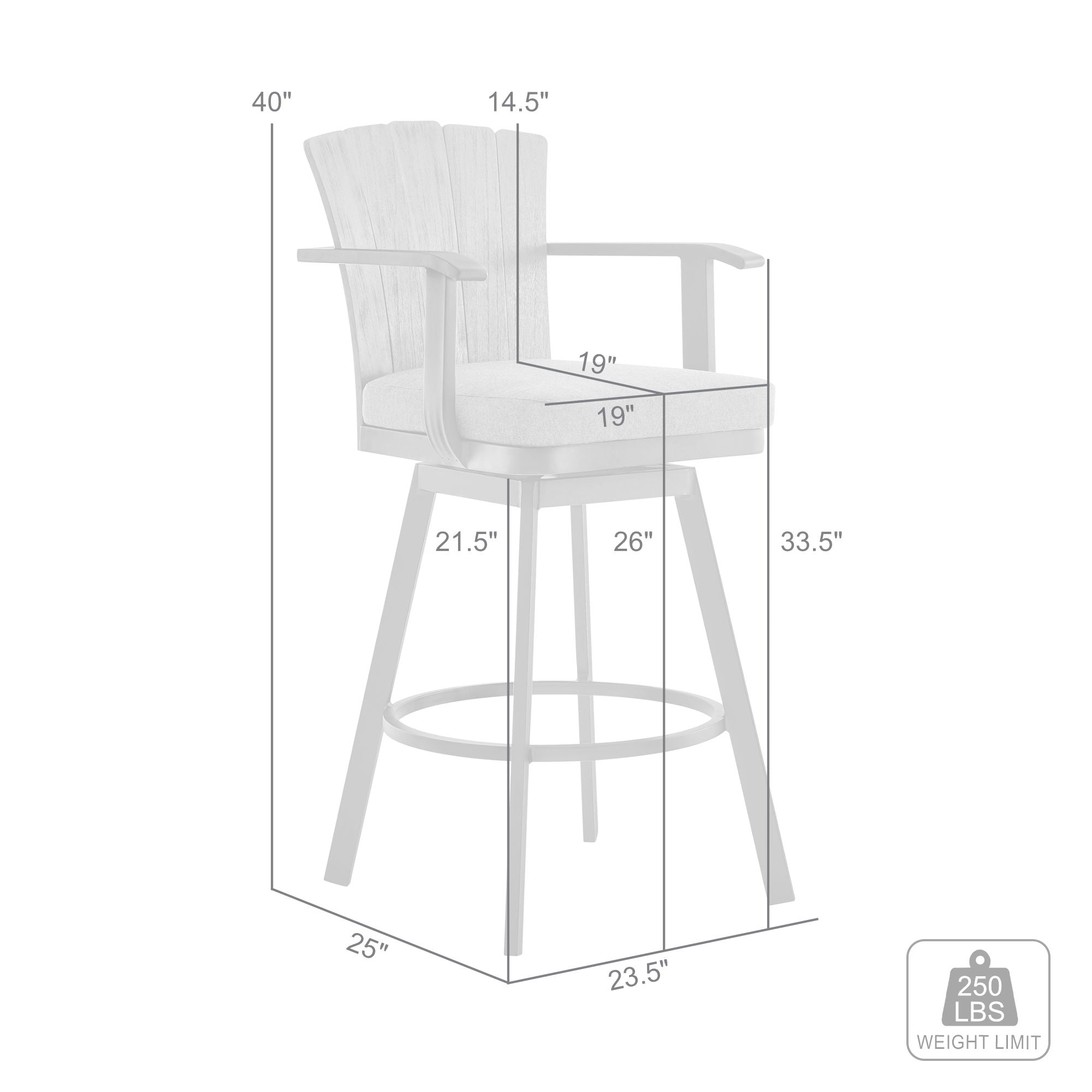 Hazel - Outdoor Patio Swivel Counter Stool Set