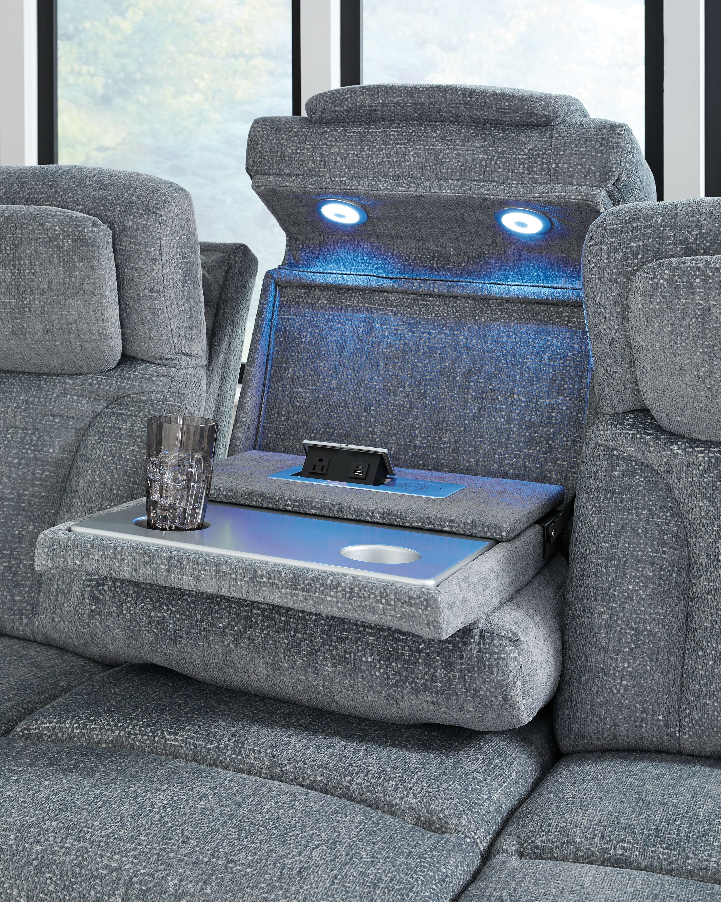 Studio Cave - Power Reclining Sofa - Steel