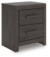 Prendonea - Two Drawer Night Stand - Charcoal