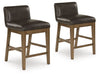 Cabalynn - Upholstered Barstool (Set of 2) - Two-tone Brown