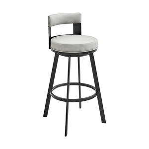 Lynof - Swivel Counter Stool - Black Finish