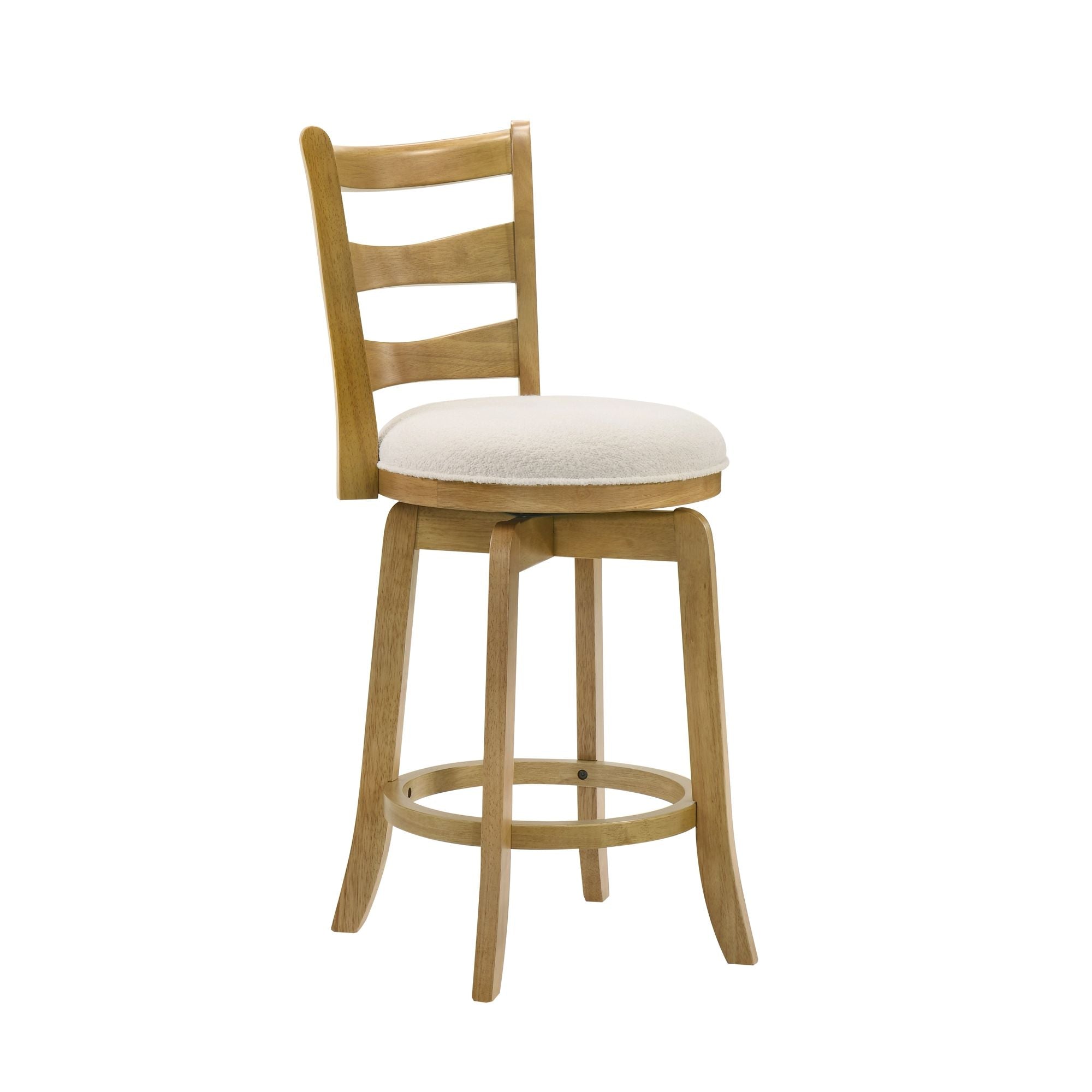 Melindra - Modern Farmhouse Swivel Wood Counter Height Kitchen Bar Stool