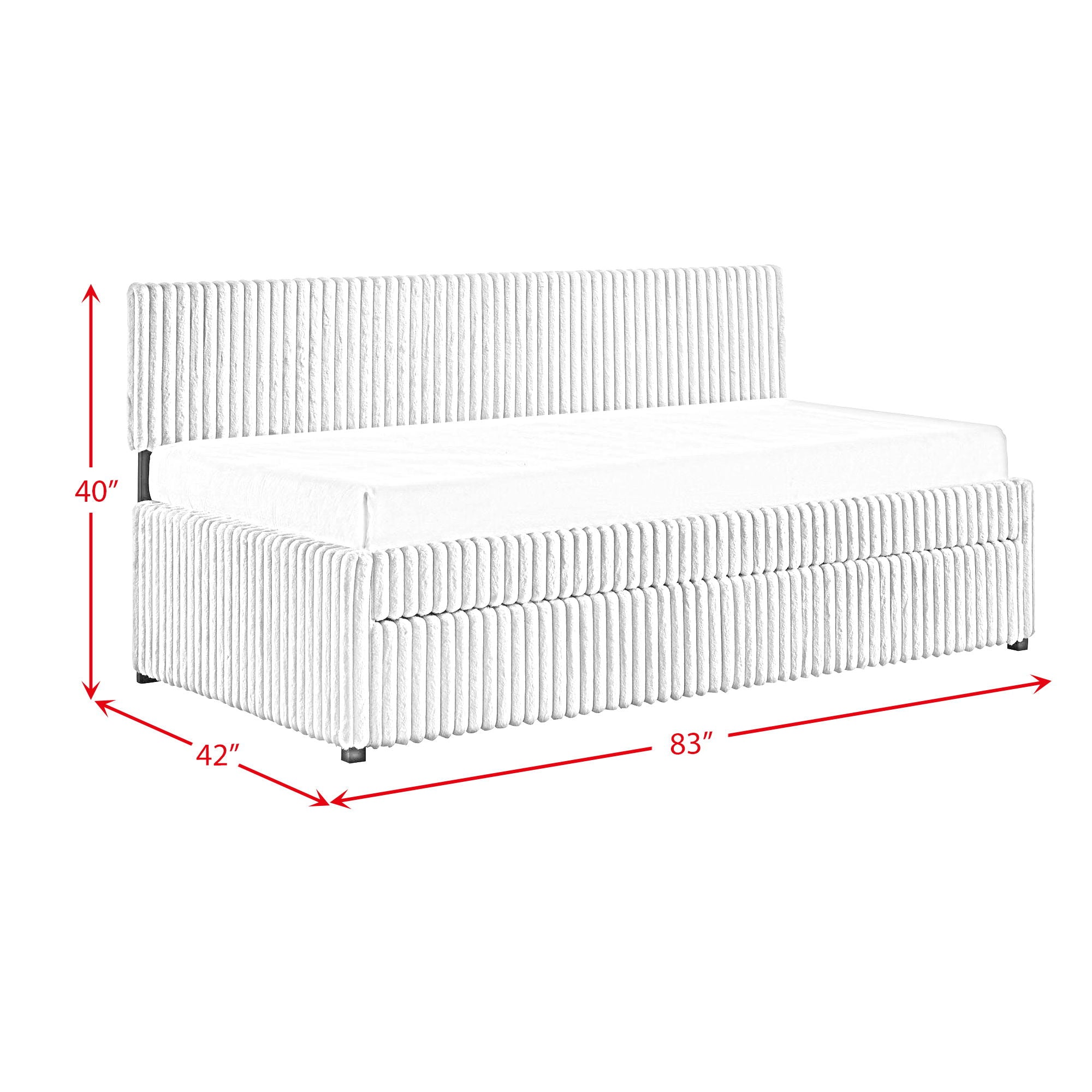 Arden - Twin Daybed With Trundle - Corduroy Beige