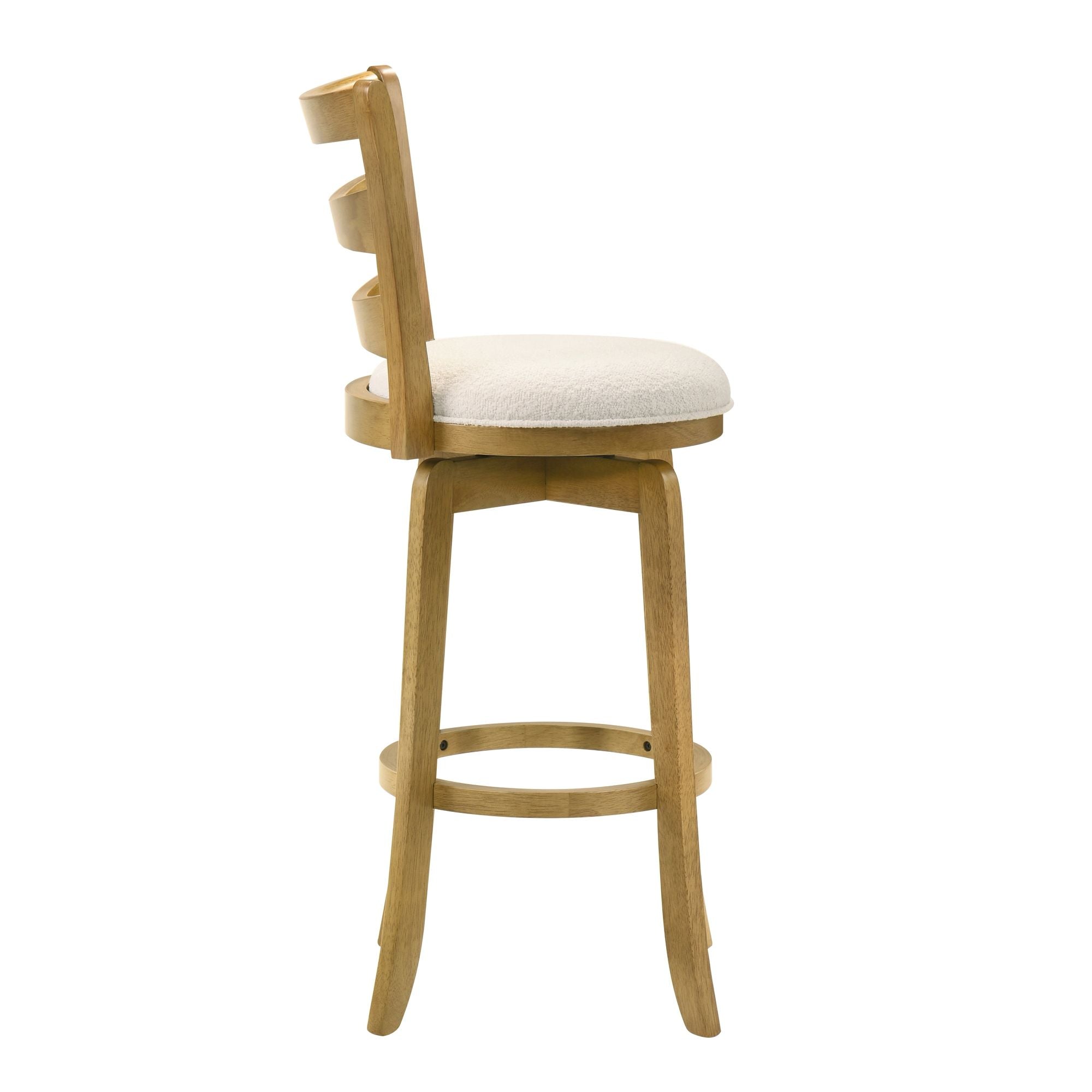 Melindra - Modern Farmhouse Swivel Wood Bar Height Kitchen Bar Stool