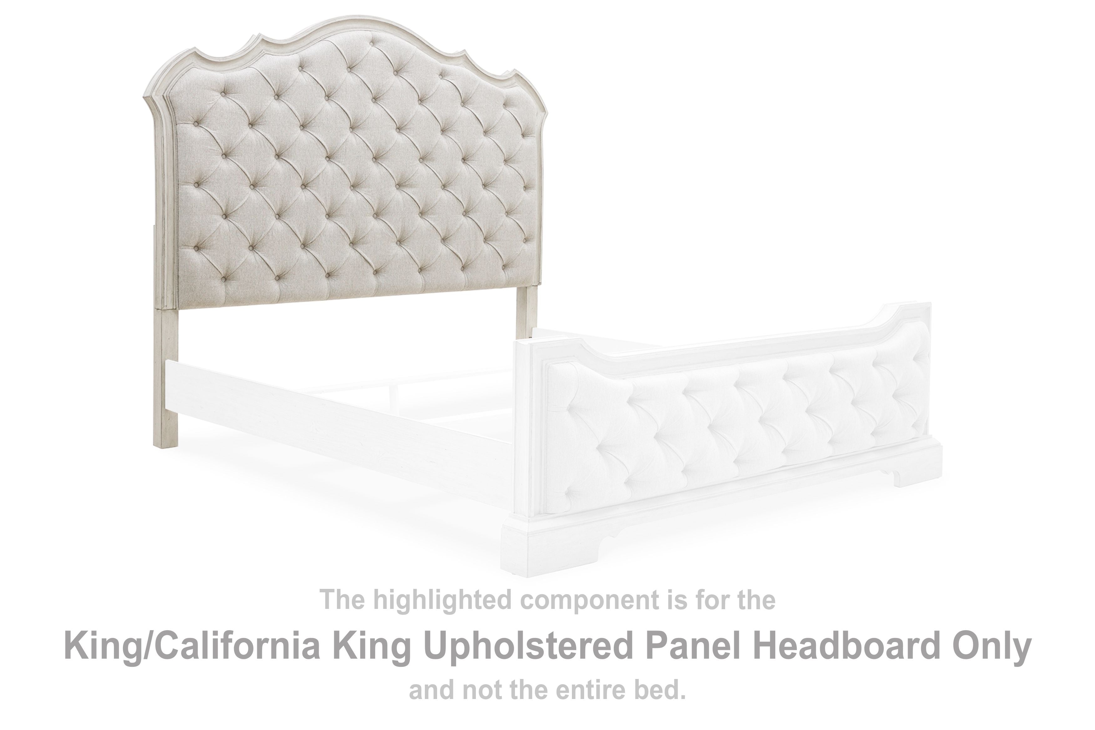 Arlendyne - King / Cal King Upholstered Panel Headboard - Antique White