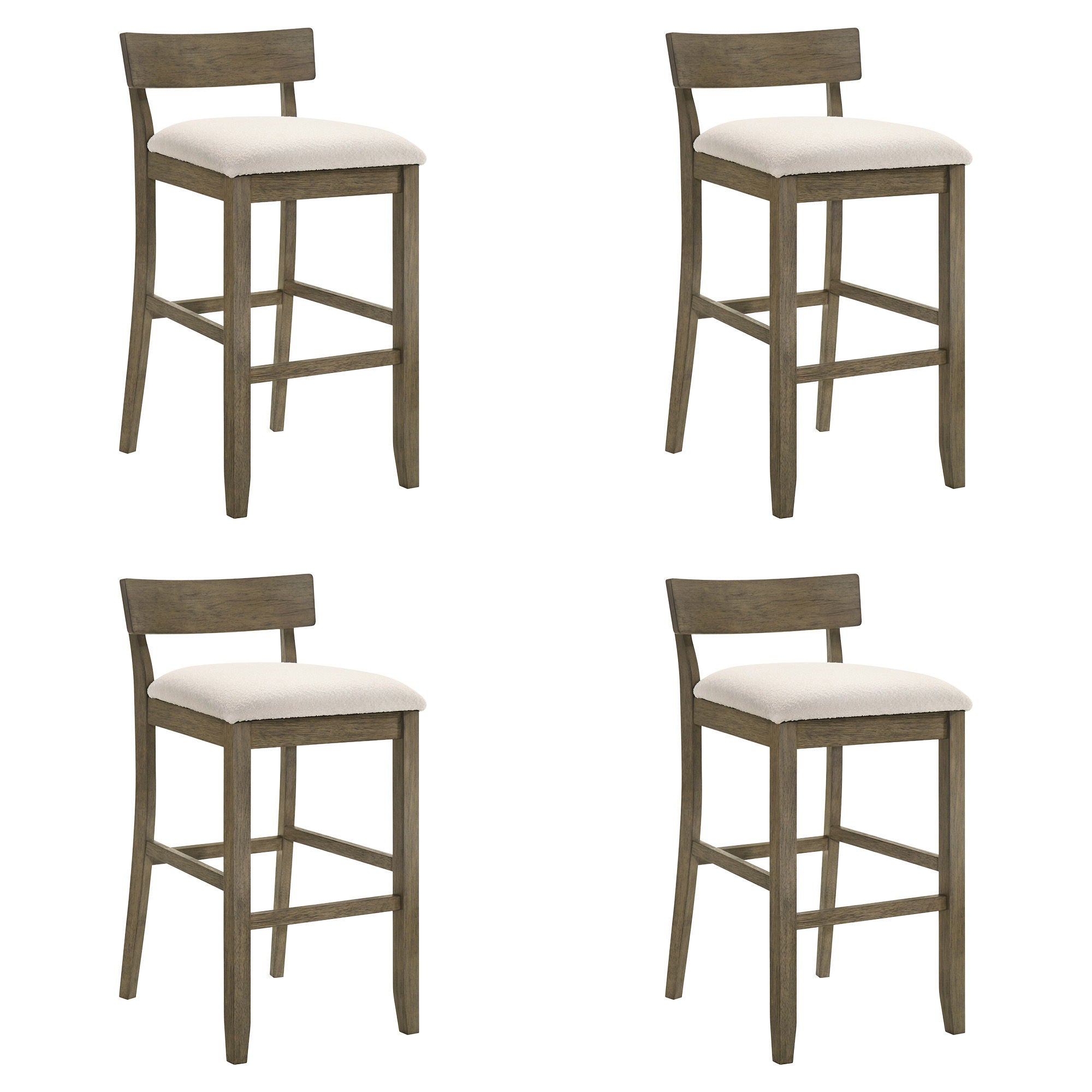 Merie - Modern Transitional Wood Bar Height Kitchen Bar Stool