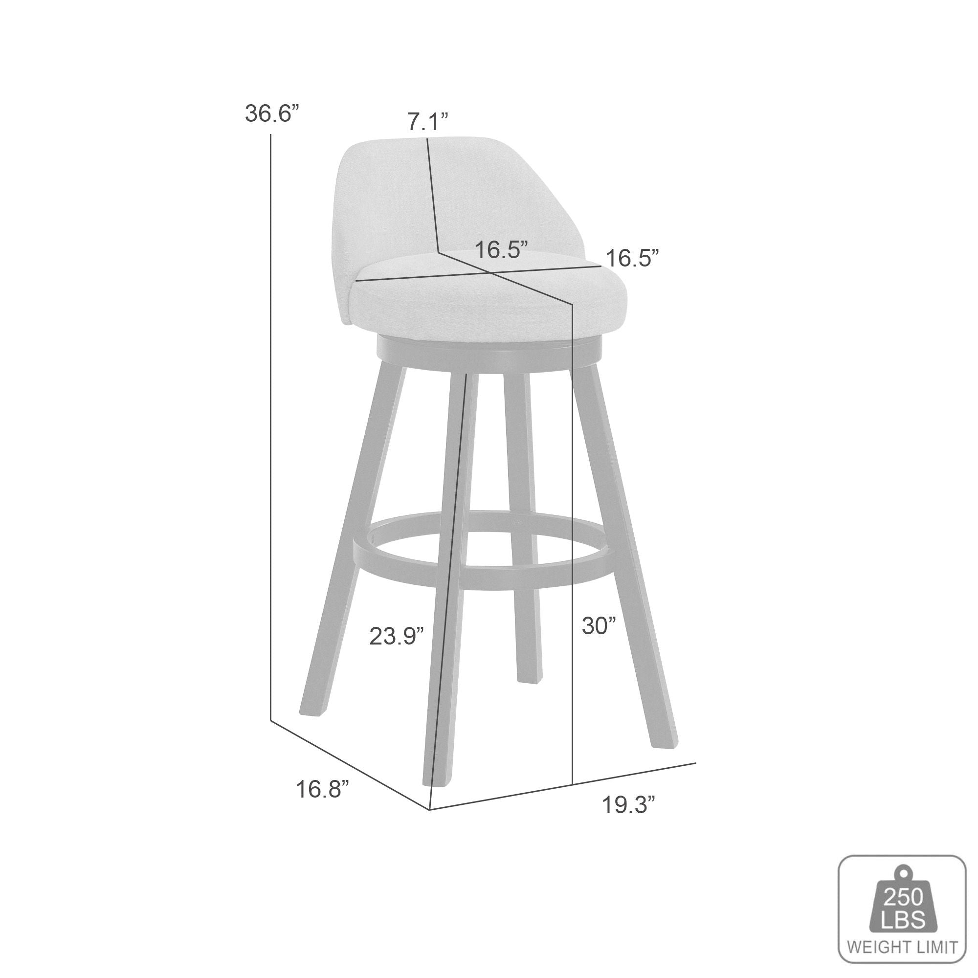 Erika - Modern Transitional Swivel Wood Bar Height Kitchen Bar Stool