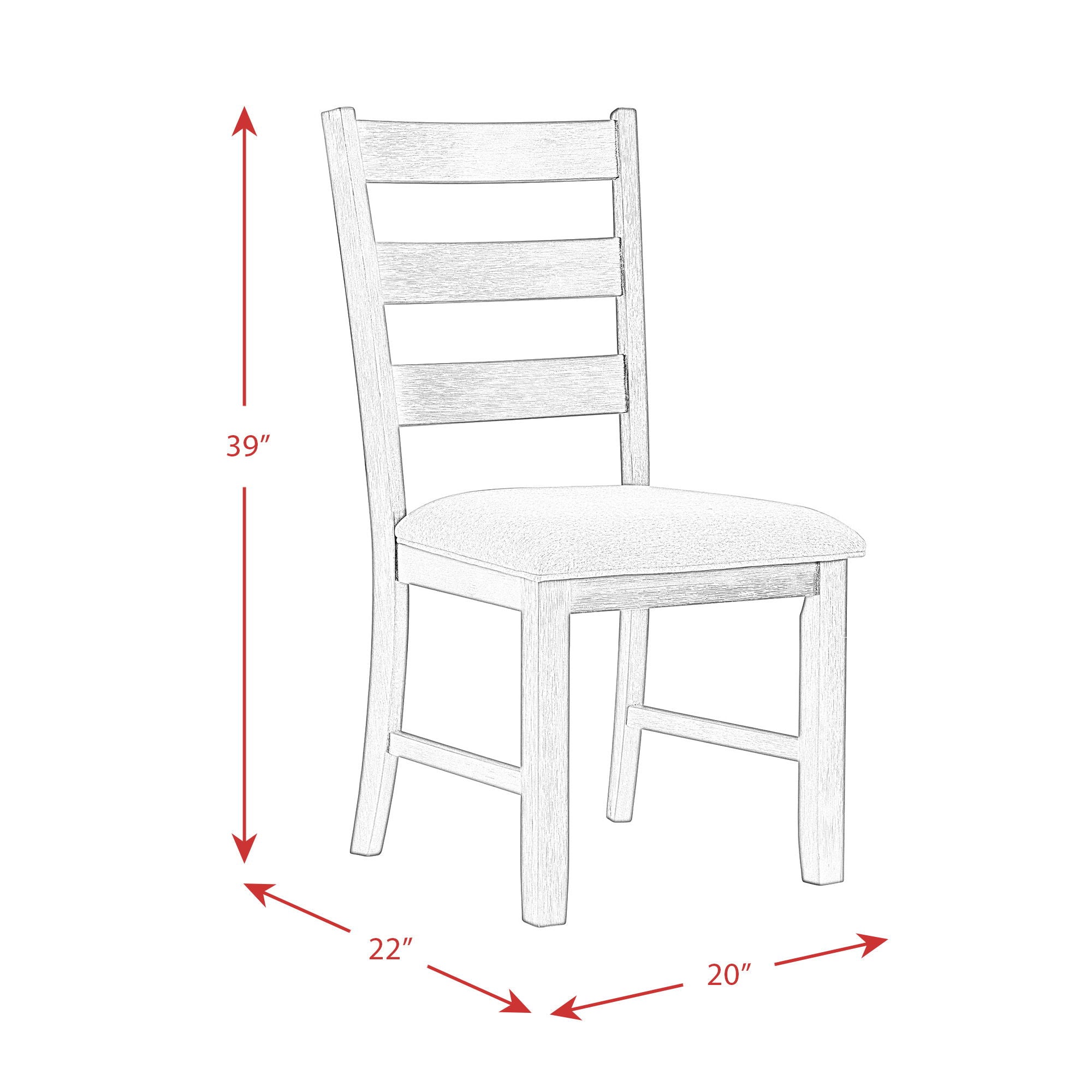 Martin - Dining Side Chair With Gray Fabric (Set of 2) - Black Finish