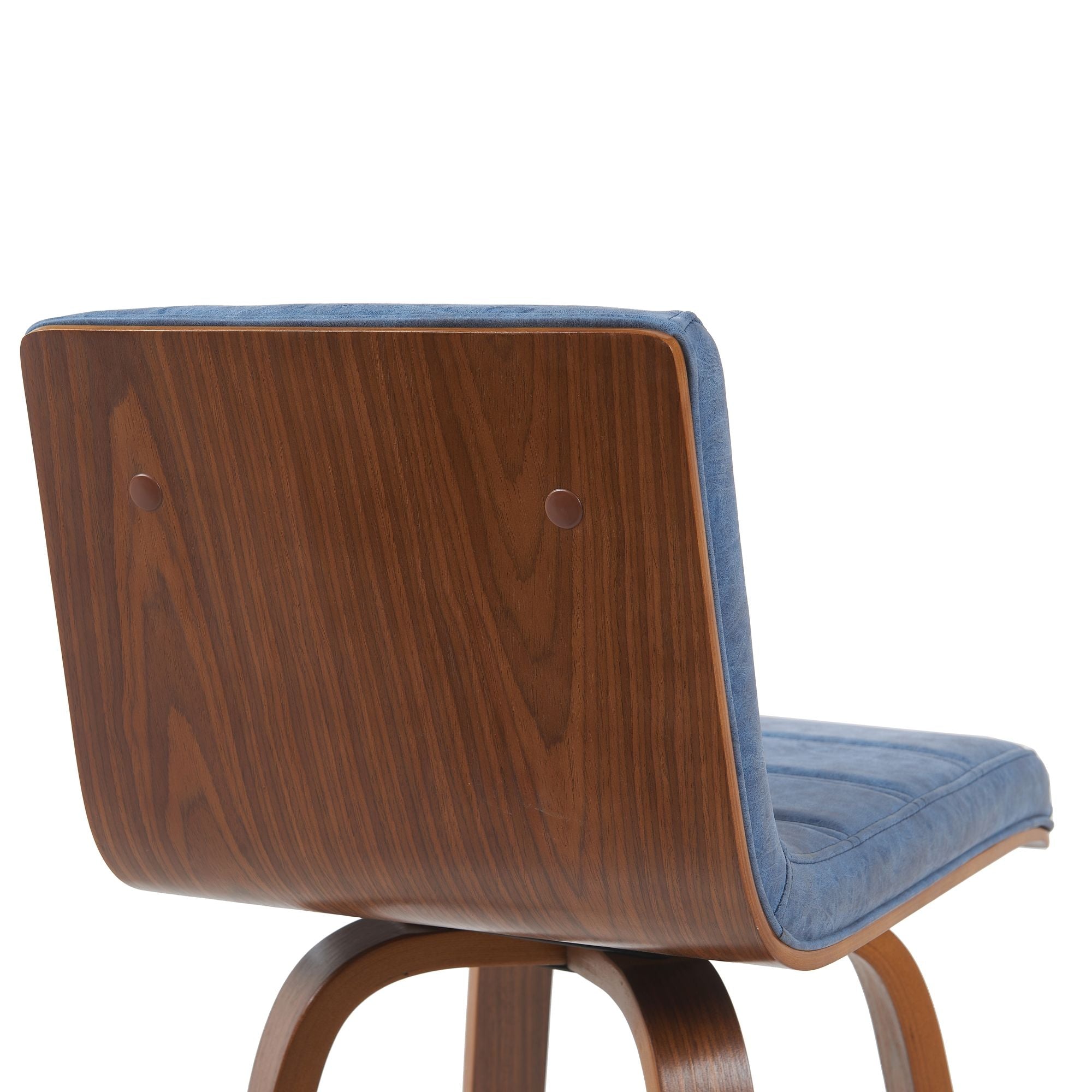 Vienna - Modern Swivel Bar Height Stool - Walnut Finished Wood Frame