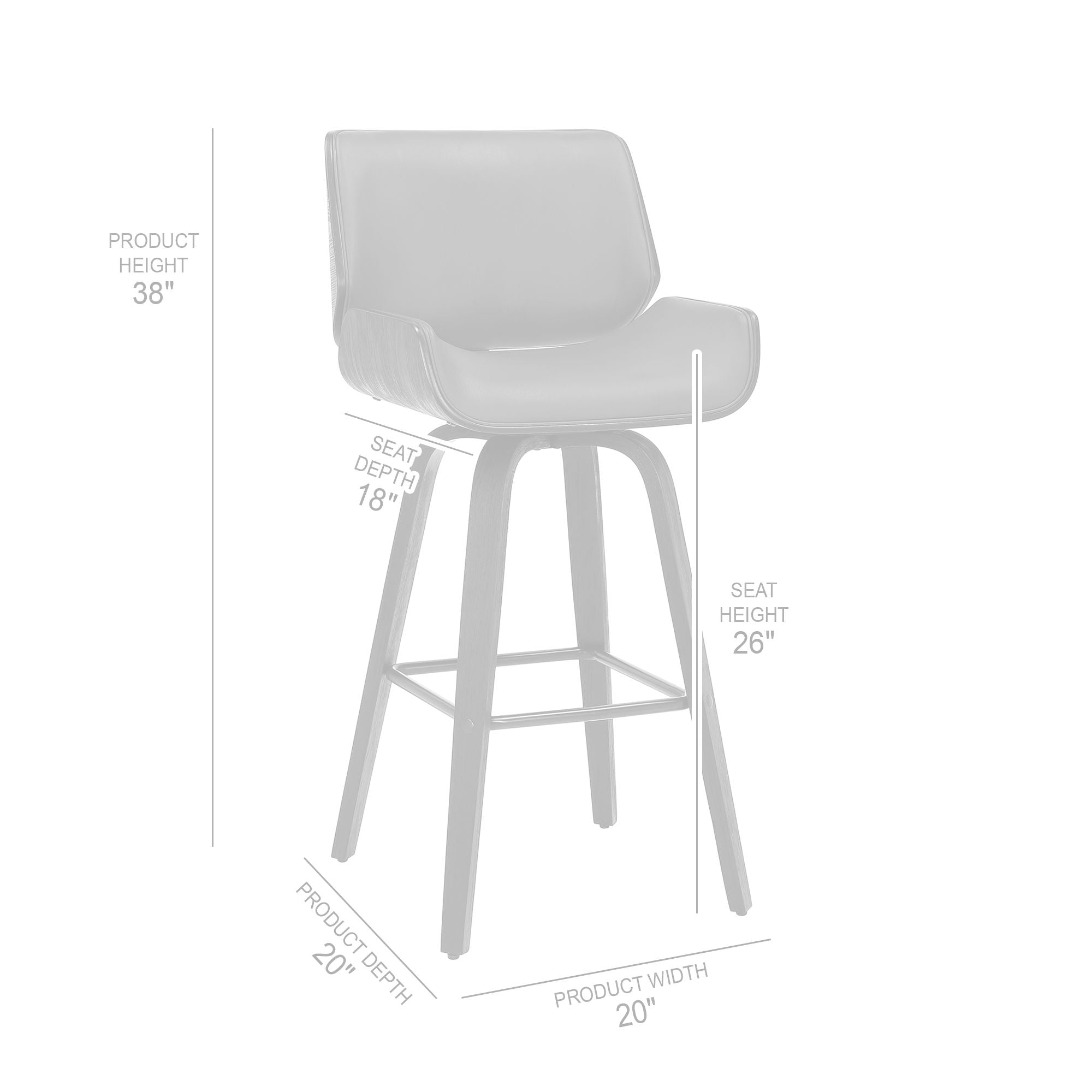 Tyler - 26" Counter Height Swivel Bar Stool With Black Frame