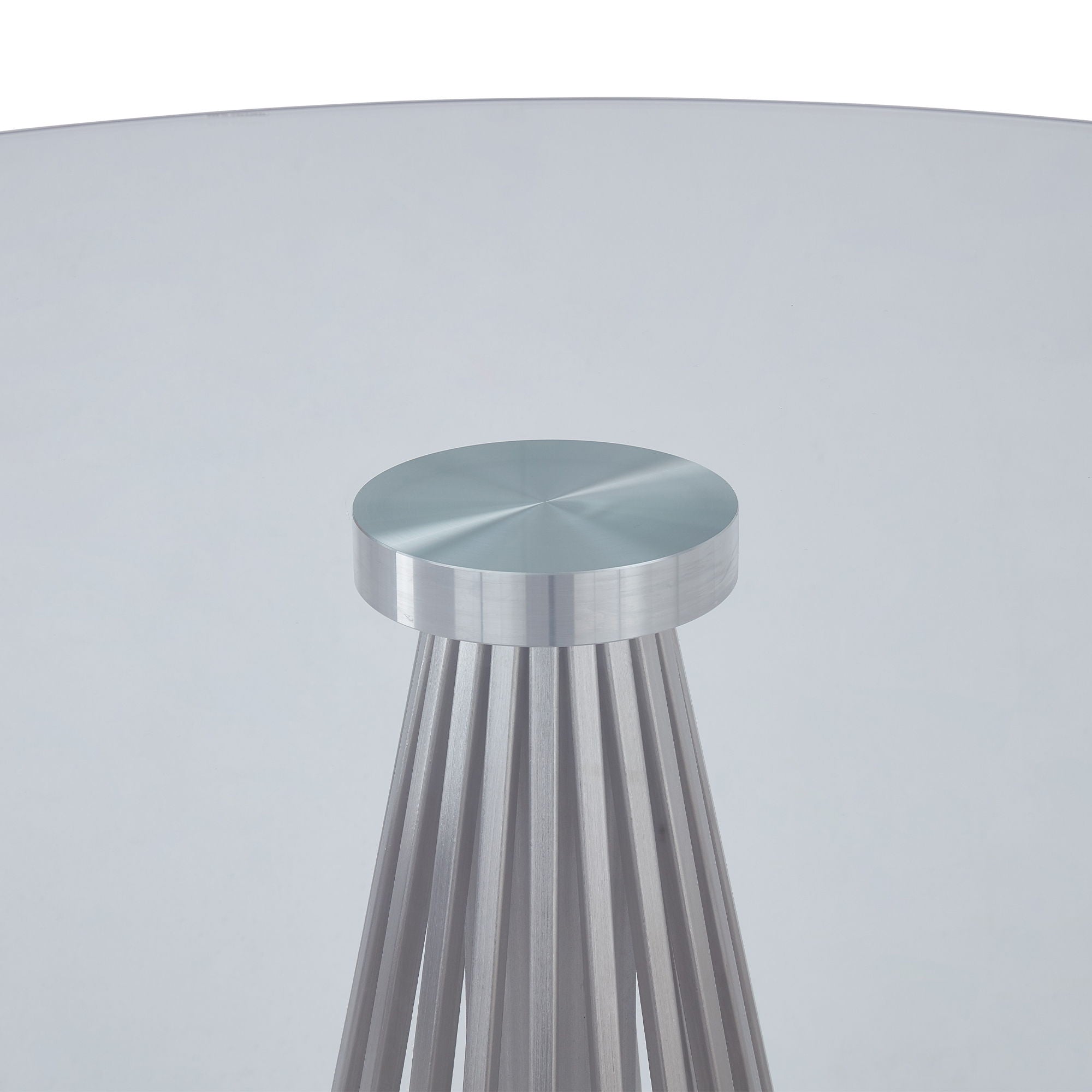 Lindsey - Contemporary Dining Table Glass Top - Gray / Clear