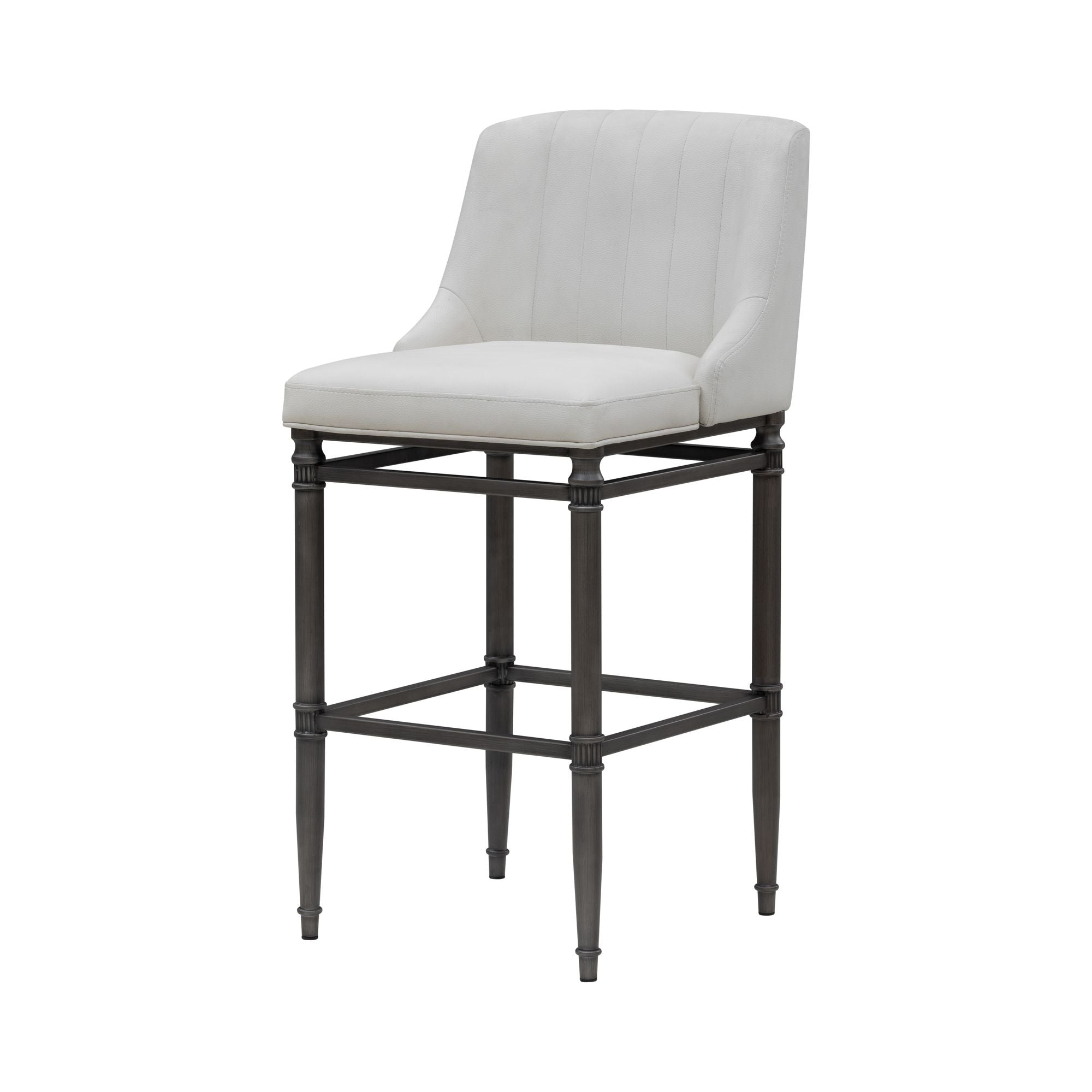 Marvin - Steel Frame Faux Leather Upholstered Bar Height Barstool