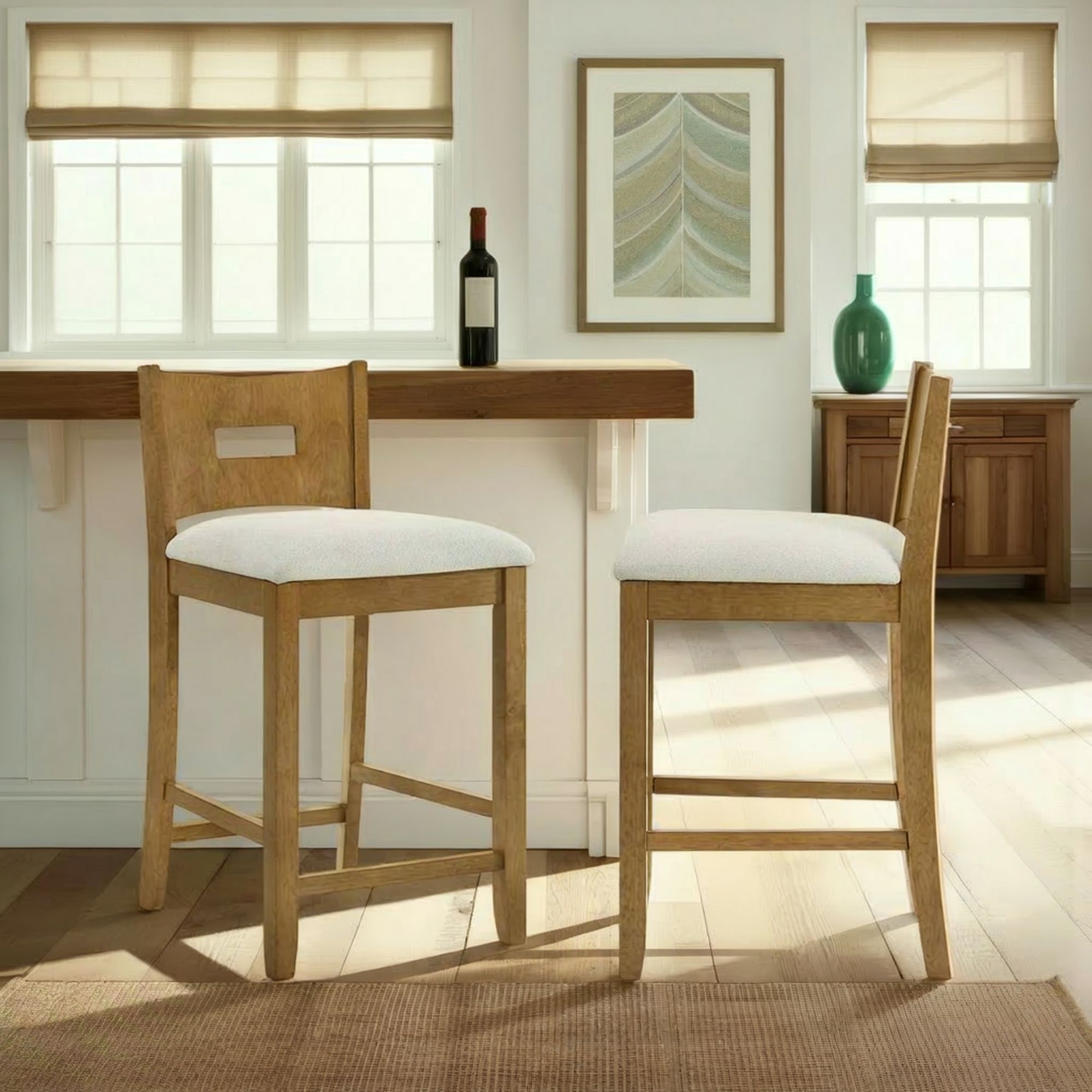 Ren - 30" Bar Height Rubberwood Barstool