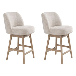 Sadie - Solid Wood Upholstered 26" Counter Height Swivel Barstool