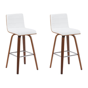 Vienna - Modern Swivel Bar Height Stool - Walnut Finished Wood Frame