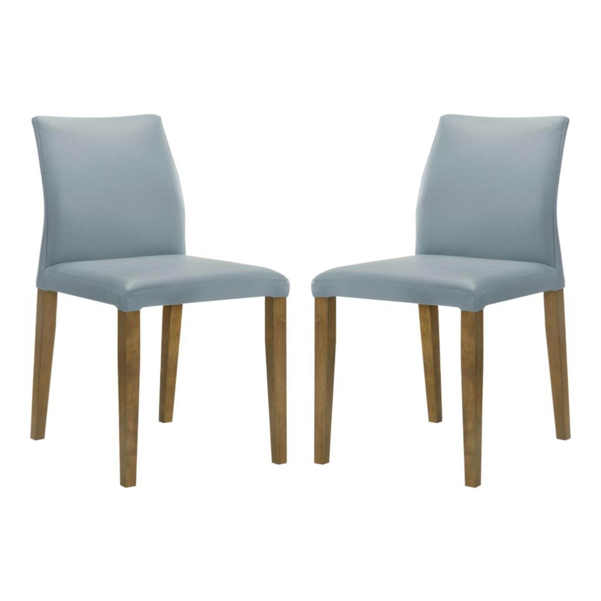 Elyza - Full Back Top Grain Leather Upholstered Wood Dining Chairs (Set of 2)